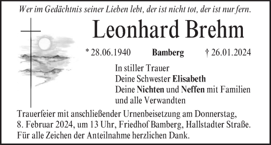 Anzeige von Leonhard Brehm von MGO