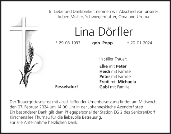 Anzeige von Lina Dörfler von MGO