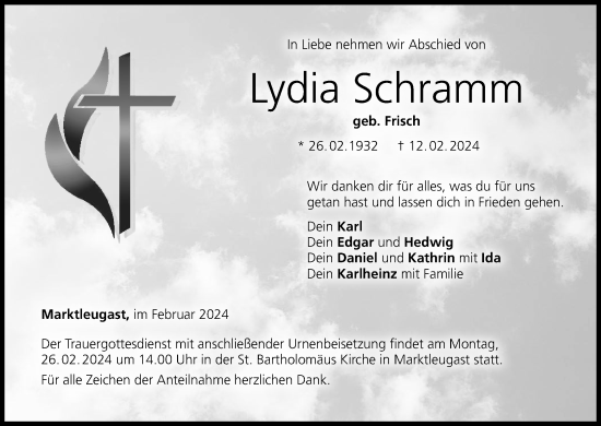 Anzeige von Lydia Schramm von MGO