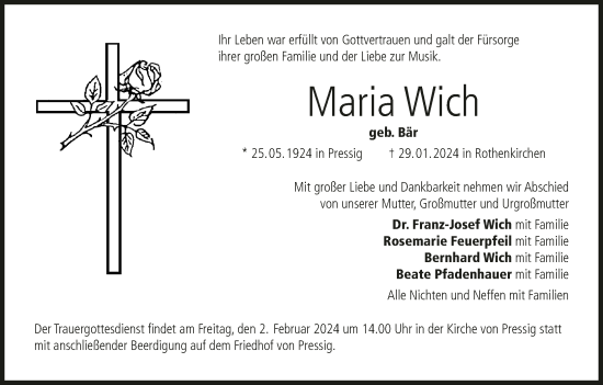 Anzeige von Maria Wich von MGO