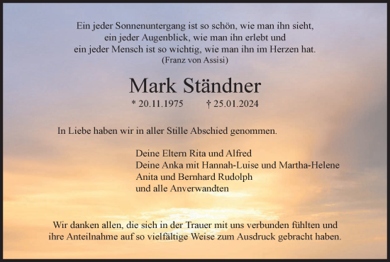Anzeige von Mark Ständner von MGO