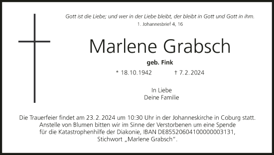 Anzeige von Marlene Grabsch von MGO
