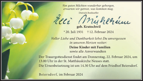 Anzeige von Meli Mühlheim von MGO