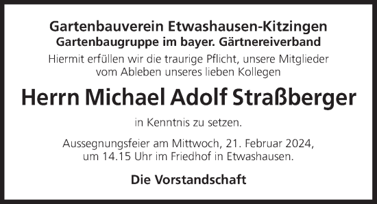 Anzeige von Michael Adolf Straßberger von MGO