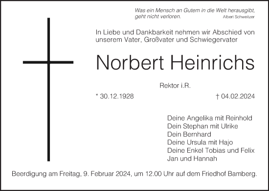 Anzeige von Norbert Heinrichs von MGO