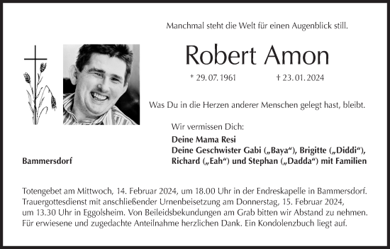 Anzeige von Robert Amon von MGO