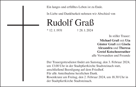 Anzeige von Rudolf Graß von MGO