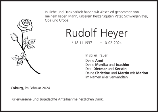 Anzeige von Rudolf Heyer von MGO