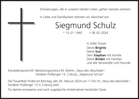 Anzeige von Siegmund Schulz von MGO