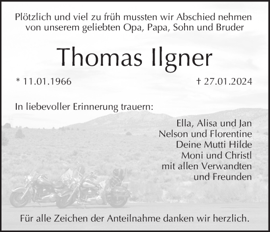 Anzeige von Thomas Ilgner von MGO