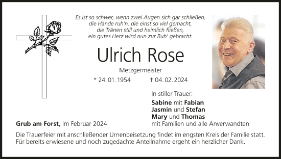 Anzeige von Ulrich Rose von MGO