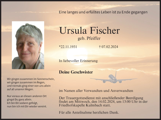 Anzeige von Ursula Fischer von MGO