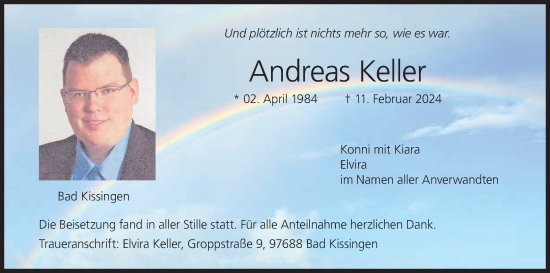 Anzeige von Andreas Keller von MGO