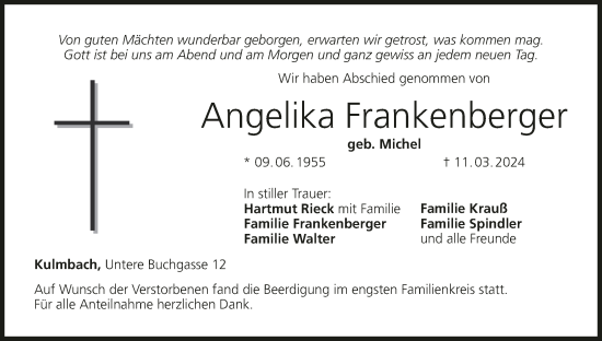 Anzeige von Angelika Frankenberger von MGO