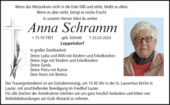 Anzeige von Anna Schramm von MGO
