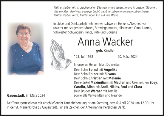Anzeige von Anna Wacker von MGO