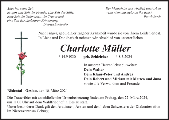 Anzeige von Charlotte Müller von MGO