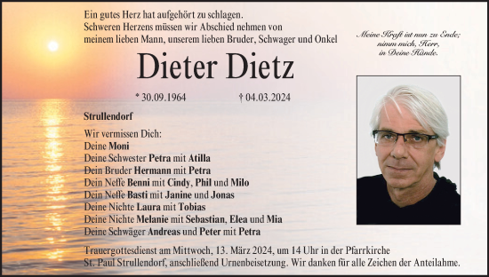Anzeige von Dieter Dietz von MGO