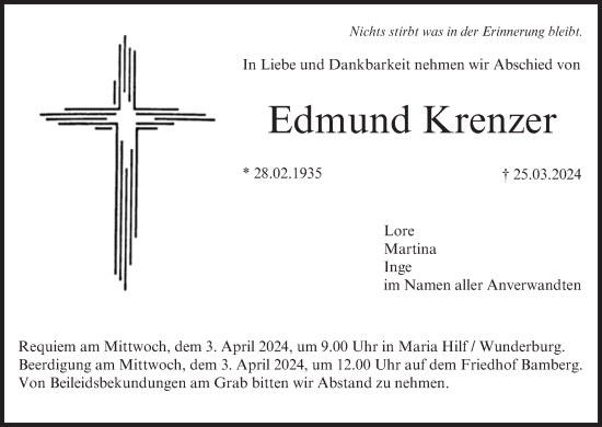 Anzeige von Edmund Krenzer von MGO
