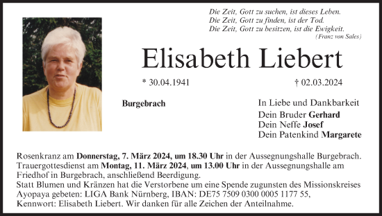Anzeige von Elisabeth Liebert von MGO