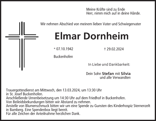 Anzeige von Elmar Dornheim von MGO