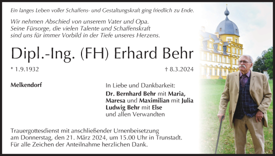 Anzeige von Erhard Behr von MGO