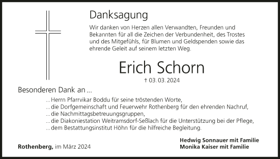 Anzeige von Erich Schorn von MGO