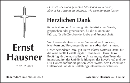 Anzeige von Ernst Hausner von MGO