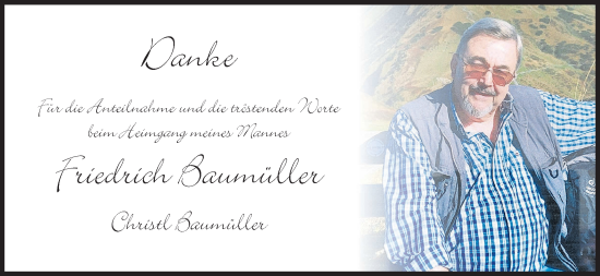 Anzeige von Friedrich Baumüller von MGO