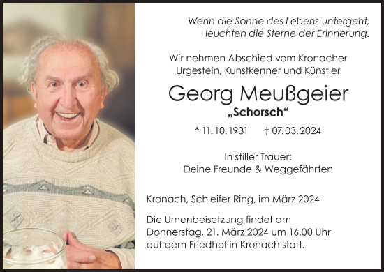 Anzeige von Georg Meußgeier von MGO