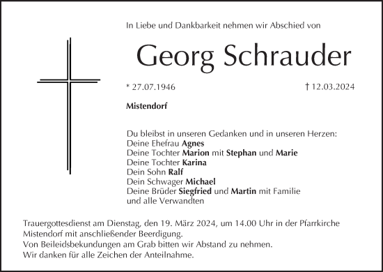 Anzeige von Georg Schrauder von MGO