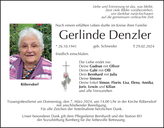 Anzeige von Gerlinde Denzler von MGO