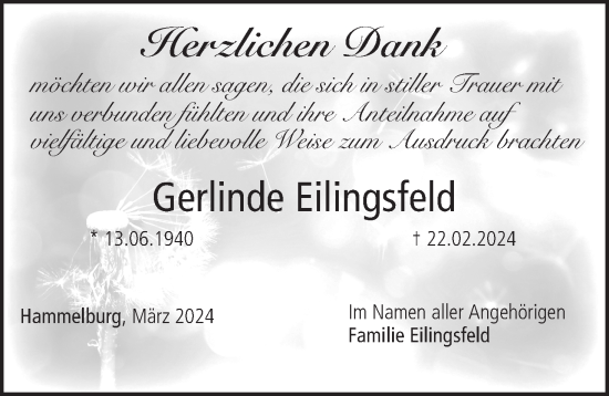 Anzeige von Gerlinde Eilingsfeld von MGO