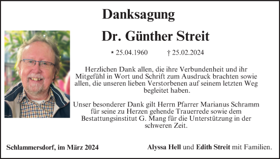 Anzeige von Günther Streit von MGO