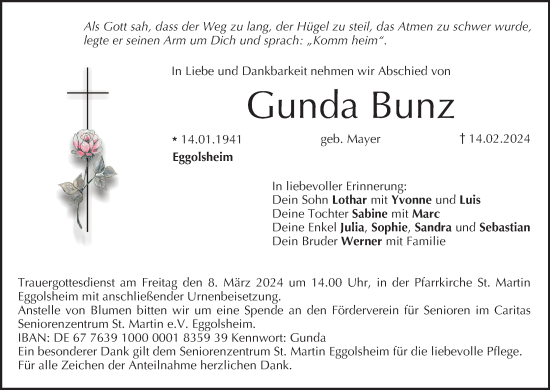 Anzeige von Gunda Bunz von MGO