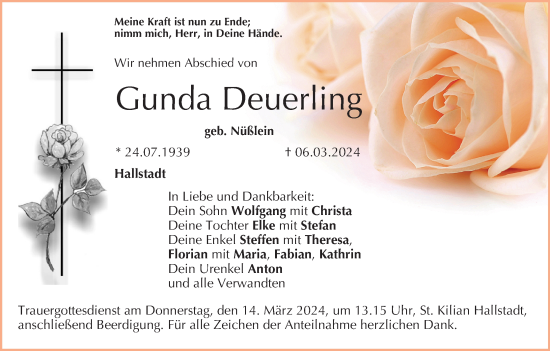 Anzeige von Gunda Deuerling von MGO