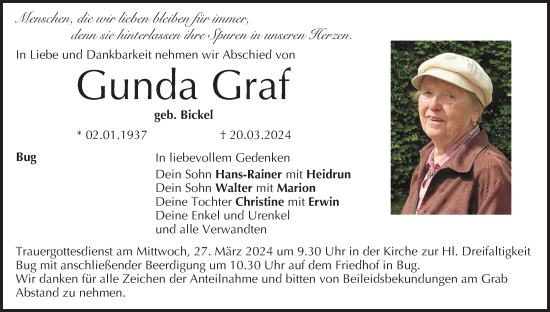 Anzeige von Gunda Graf von MGO