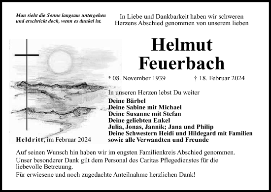 Anzeige von Helmut Feuerbach von MGO