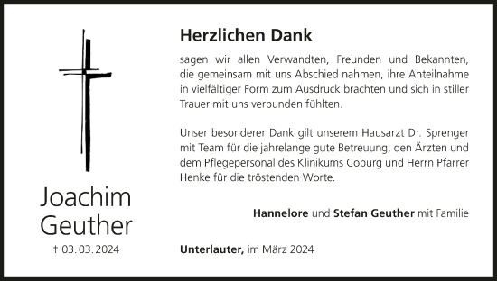 Anzeige von Joachim Geuther von MGO