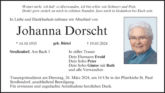 Anzeige von Johanna Dorscht von MGO