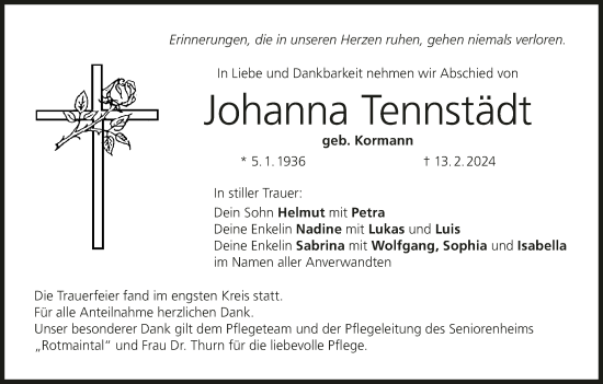 Anzeige von Johanna Tennstädt von MGO