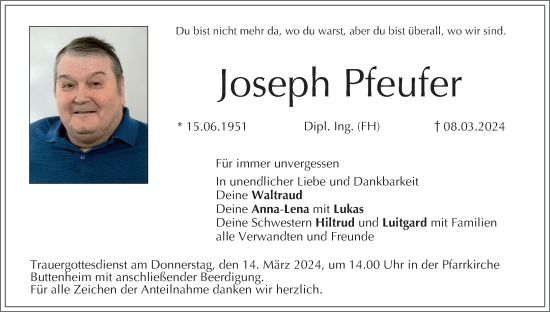 Anzeige von Joseph Pfeufer von MGO