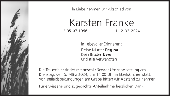 Anzeige von Karsten Franke von MGO