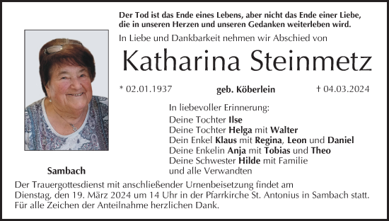 Anzeige von Katharina Steinmetz von MGO
