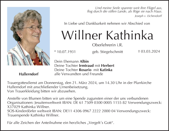 Anzeige von Kathinka Willner von MGO