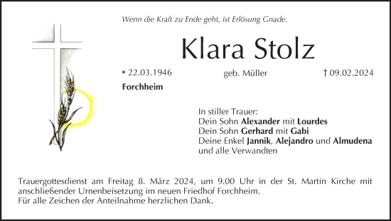 Anzeige von Klara Stolz von MGO