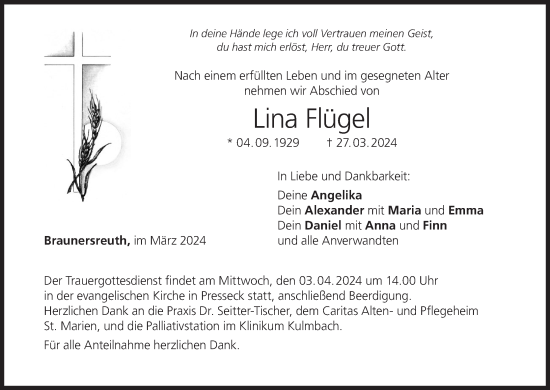 Anzeige von Lina Flügel von MGO