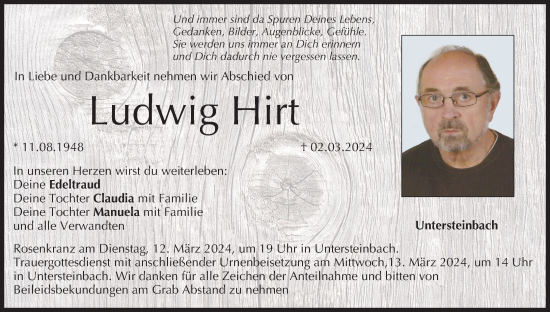 Anzeige von Ludwig Hirt von MGO