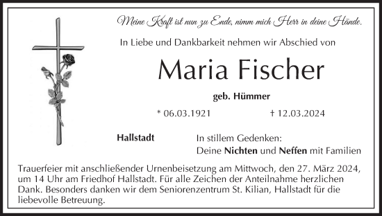 Anzeige von Maria Fischer von MGO