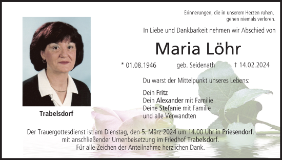 Anzeige von Maria Löhr von MGO